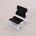 Leisure Chair With White Frame And Black Seat Backrest Simple Modern Design