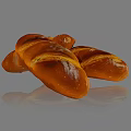 Freshly Baked Golden Crust Bread With Shiny Surface And Soft Texture 3d model