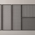 Modern barbed wire fence iron net 3d model