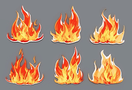 flame silhouette flame 3d model