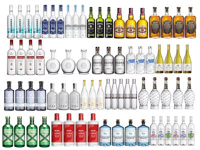 Wine Beer Wine Wine Wine Snowflake Drink Bottle Cans Wine Bottle Champagne Cocktail 3d model