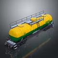 Yellow and Green WITRON Tank Train Car with Ladder and Top Platform