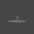 Long Necked Sauropod Dinosaur Model Standing On Grass Covered Circular Base