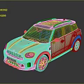 Light Green Modern SUV With Black Roof Rack Stripes And Alloy Wheels