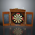 High Quality Darts Set With Wooden Cabinet Dartboard And Scoreboards For Game Room