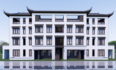 New Chinese Townhouse Prestige Townhouse 3d model