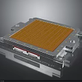 Electronic Circuit Heat Sink With Metallic Frame Striped Surface And Mounting Holes