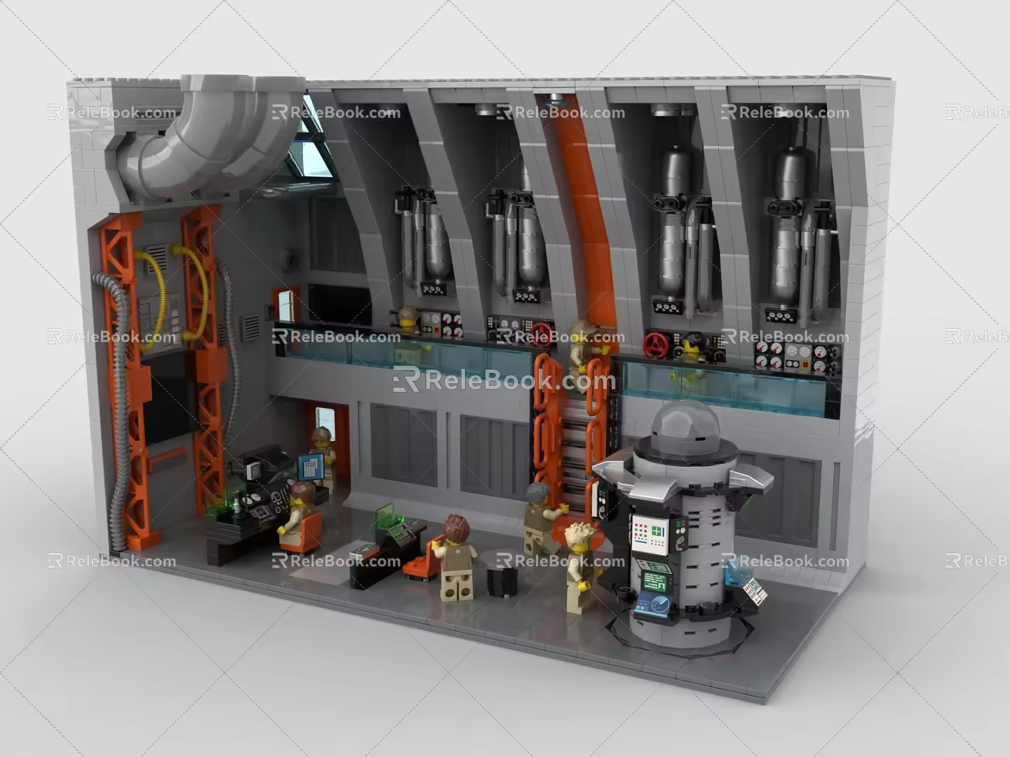 Lego toy building blocks modern factory engineer 3d model