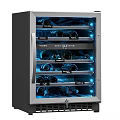 NewAir Double Door Wine Cooler With Blue LED Lighting And Multiple Shelves