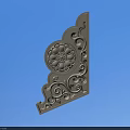 Decorative Architectural Corner Component With Intricate Carved Patterns And Circular Floral Design 3d model