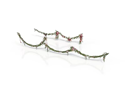 Decorative Green Plant Vines With Red Accents For Home Decoration 3d model