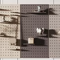 Perforated Wall Decor with Shelves Decorative Items Plant Bag and Coat