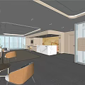 Modern Hospital Outpatient Clinic Lobby With Reception Desk And Comfortable Seating