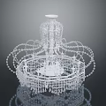 Elegant Crystal Chandelier With Intricate Beaded Structure And Sparkling Hanging Pendants