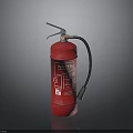 Red Water Fire Extinguisher On Dark Surface With Safety Instruction Label