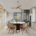 Modern Living Dining Room Interior Design With Sofa Coffee Table Green Plant And Neutral Tones