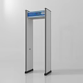 White Security Metal Detector Gate With Blue Digital Display For Safety Checks 3d model