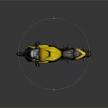 Sporty Yellow And Black Motorcycle With Sleek Design Side Mirrors And Wheels