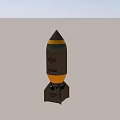 1000 LB TNT Bomb on Stand in Desert Landscape with Mountains