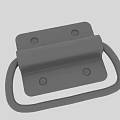 Gray Metal Handle With Rectangular Base Ring Grip And Mounting Holes 3d model