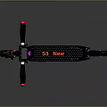Sleek Black Electric Scooter With Red Handlebar Details And Sturdy Rubber Wheels