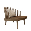 Modern Leisure Chair Fabric Leisure Chair Wooden Leisure Chair 3d model