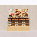 Modern shelf supermarket bread area shelf 3d model