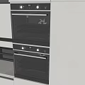 Kitchen Appliance Double Door Oven With Black Glass Doors Silver Control Panel And Built-in Design