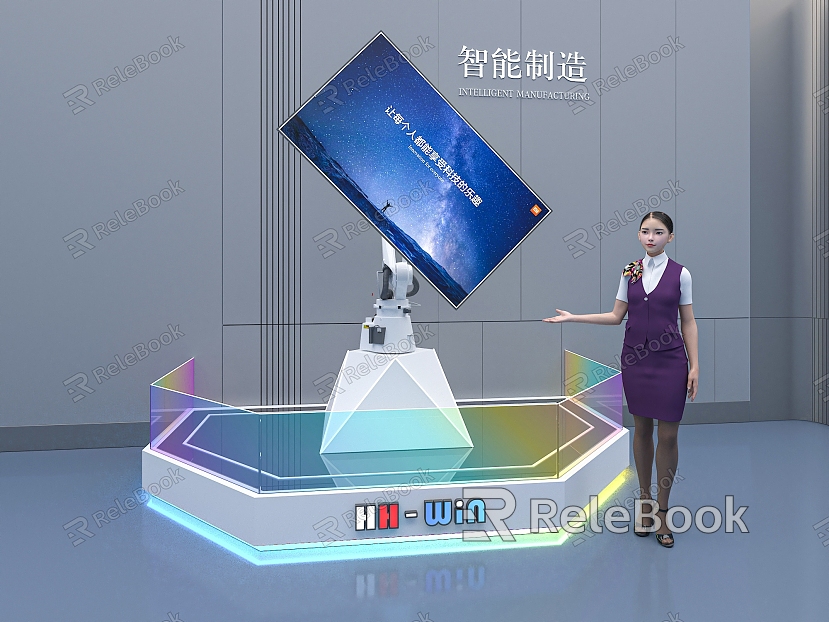 Mechanical arm interactive screen woman beauty reception exhibition hall intelligent model