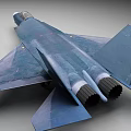 Advanced Military Fighter Jet Model With Dark Blue Camouflage And Sharp Aerodynamic Wings