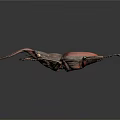 Stag Beetle With Red And Dark Shell And Long Antlers On Dark Background