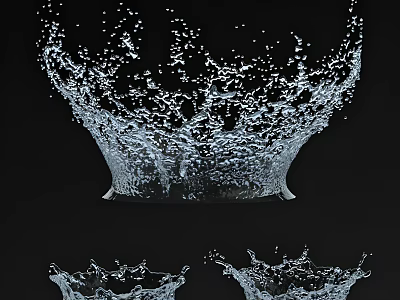 Decorative Garden Water Accent Features With Splashing Droplets In Various Shapes 3d model