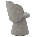 Modern Minimalist Gray Chair With Armrest Round Seat Cushion And Conical Base