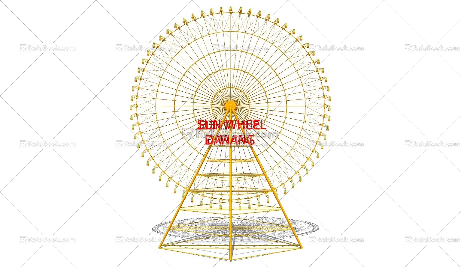 Modern Ferris wheel roller coaster Ferris wheel 3d model