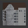 Modern Multi Storey Building With Red Roof White Walls And Glass Balconies