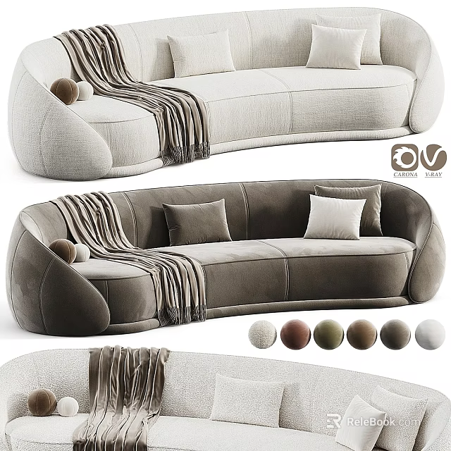 Cozy Modern Two-Seater Sofa With Decorative Pillows Soft Throw Blanket And Multiple Color Options 3d model 