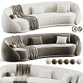 Cozy Modern Two-Seater Sofa With Decorative Pillows Soft Throw Blanket And Multiple Color Options