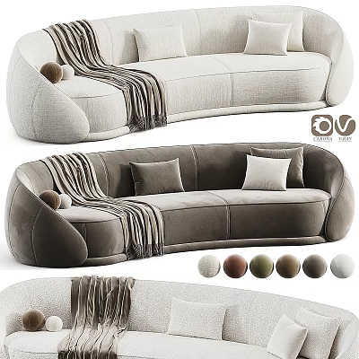 Cozy Modern Two-Seater Sofa With Decorative Pillows Soft Throw Blanket And Multiple Color Options 3d model
