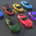 Assorted Colored Cars With Different Models And Stylish Exteriors On