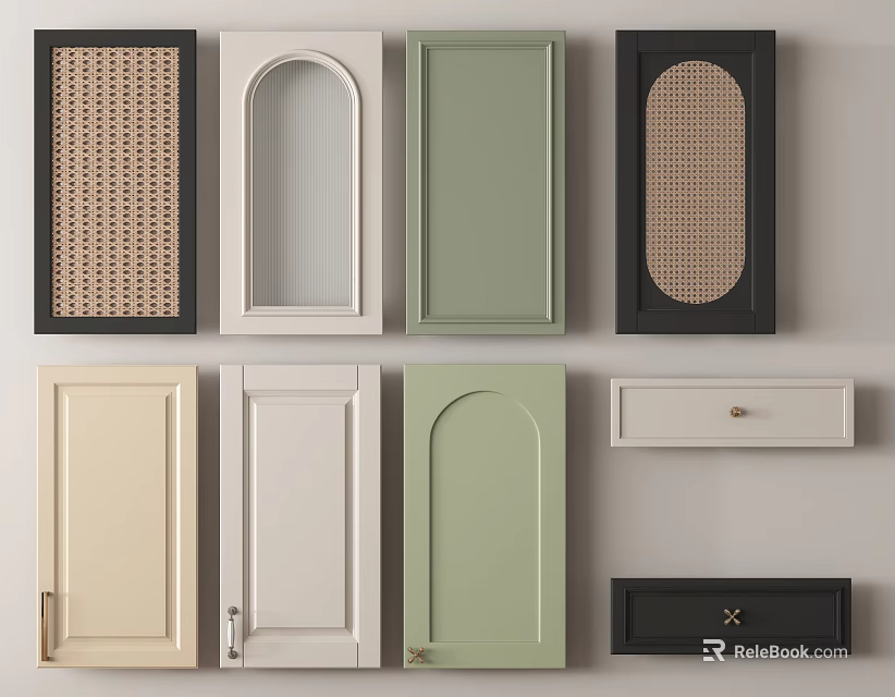 Variety Of Stylish Wardrobe Door Designs And Drawers 3d model 