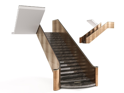 modern stair handrail staircase 3d model