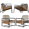 Various Modern Leisure Chairs With Wooden Frame Metal Legs And Upholstered Cushion