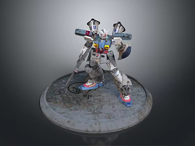 Detailed Robot Model With Mechanical Structure Armored Exterior And Circular Base 3d model