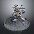 Detailed Robot Model With Mechanical Structure Armored Exterior And Circular Base 3d model