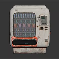Old Train Interior With Worn White Graffiti Vending Machine Display And Buttons
