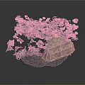 Diverse Scene Components Collection With Stones Plants Tent And Rock Structures