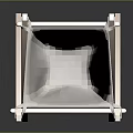 Home Use Laundry Basket with X Shaped Wooden Stand and White Fabric Bag