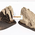 Pair Of Natural Stone And Wood Decorative Pieces With Textured Surfaces