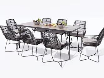 Modern Outdoor Table and Chair Outdoor Leisure Table and Chair 3d model