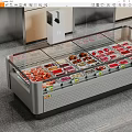 Commercial Refrigerated Glass Door Display Freezer With Multiple Compartments For Meat Seafood